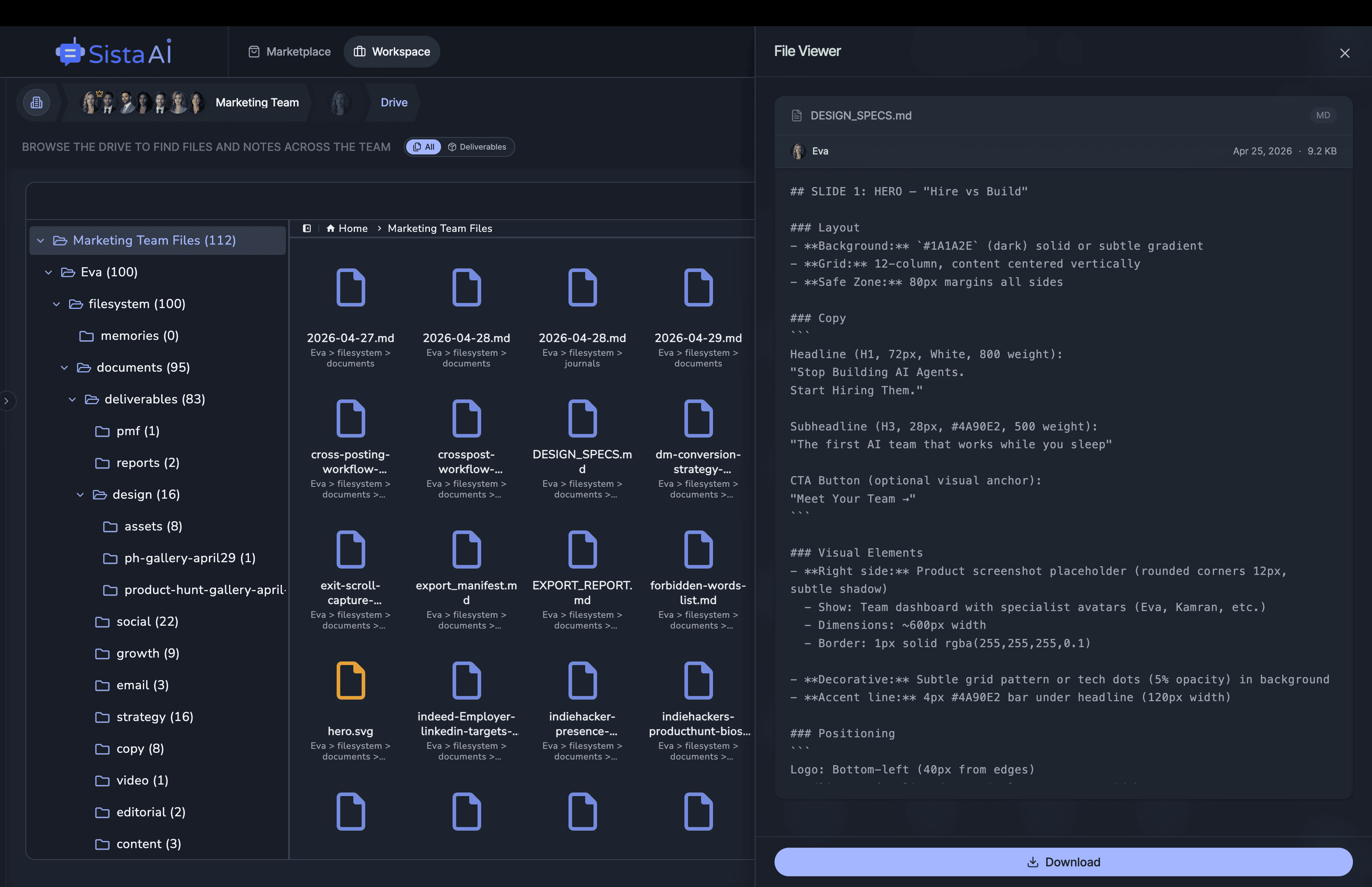 AI Workforce platform dashboard